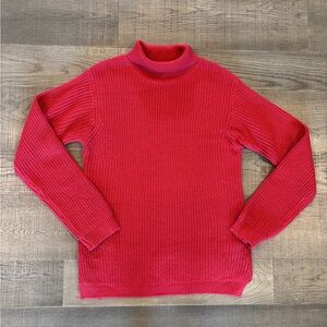 Women's Red Turtleneck Sweater - Cozy Rib Knit - Amalli Talli